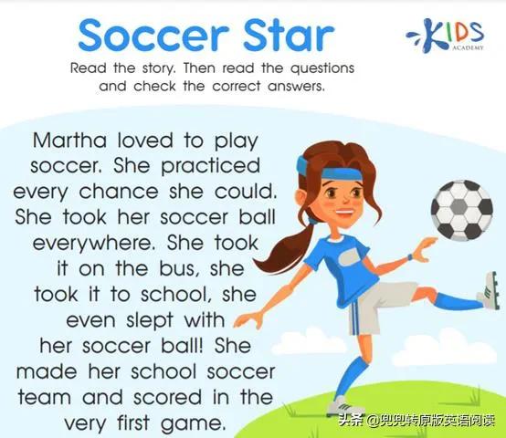 踢足球的英文单词(英语原版阅读：Soccer Star)