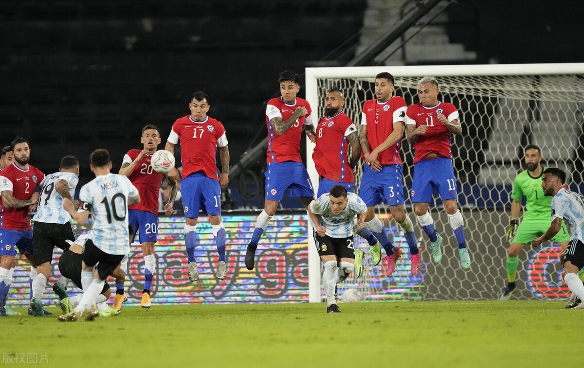 世预赛阿根廷vs智利(美洲杯-梅西任意球破门，巴尔加斯点球补射建功，阿根廷1-1智利)