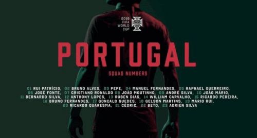 2018世界杯C罗穿几号球衣(2018葡萄牙国家队世界杯23人球员球衣号码公布)