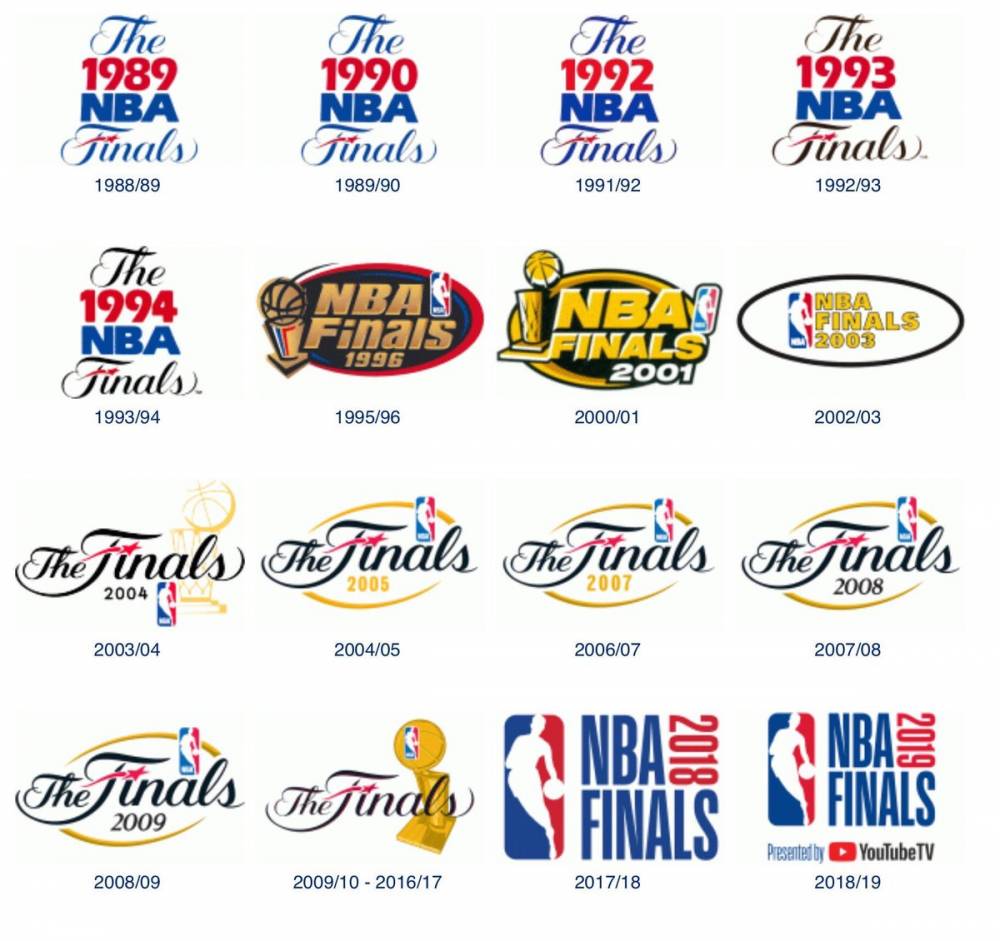 历届nba总冠军球队logo图(一图流！从1989年至今NBA总决赛Logo变化趋势)