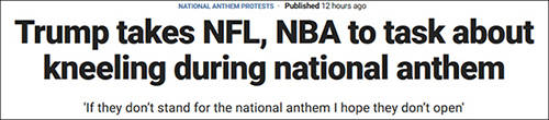 今日nba为什么赛前下跪(NBA球员赛前下跪支持黑人运动，特朗普炮轰：这是不尊重美国国旗和国歌)