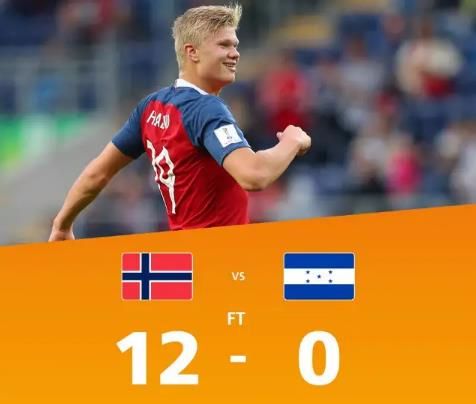 挪威世界杯淘汰赛比分(挪威世青赛踢出惊人12-0！仍不能确保出线 对手集体受辱泪奔)