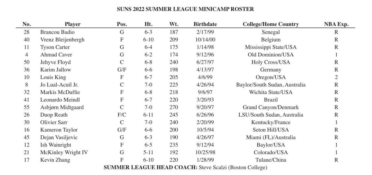 2021年nba太阳队球员名单(官方！张镇麟加盟NBA太阳，出战夏季联赛，首秀对决湖人)