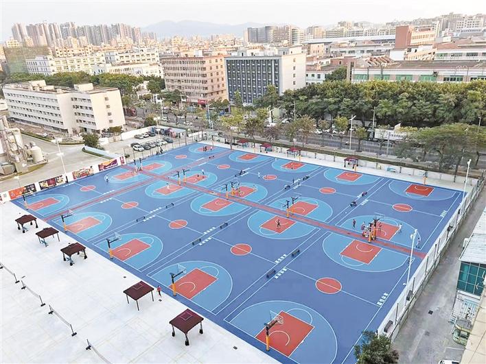 宝安公园有篮球场吗(深圳宝安福海居民身边多了个网红篮球公园)