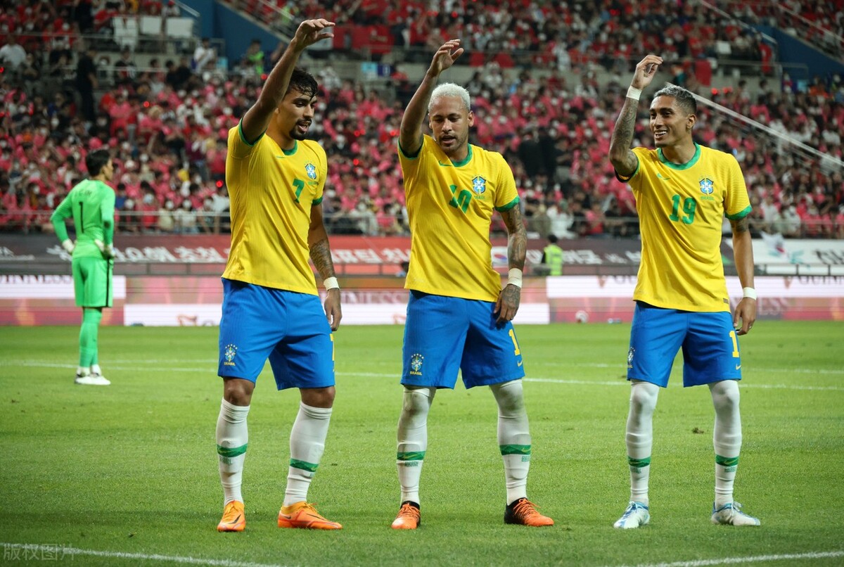 巴西vs韩国(热身赛-内马尔点射双响库鸟破门，门框多次救险难阻韩国1-5巴西)
