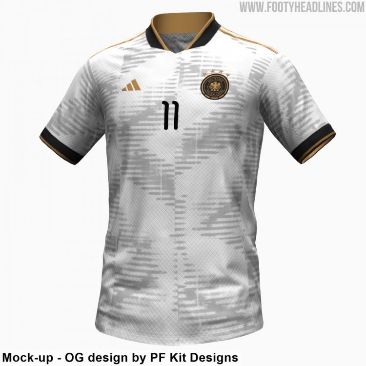 德国队2022世界杯球衣(网传世界杯德国队主场球衣：借鉴90年代设计，白色搭配黑色金色)