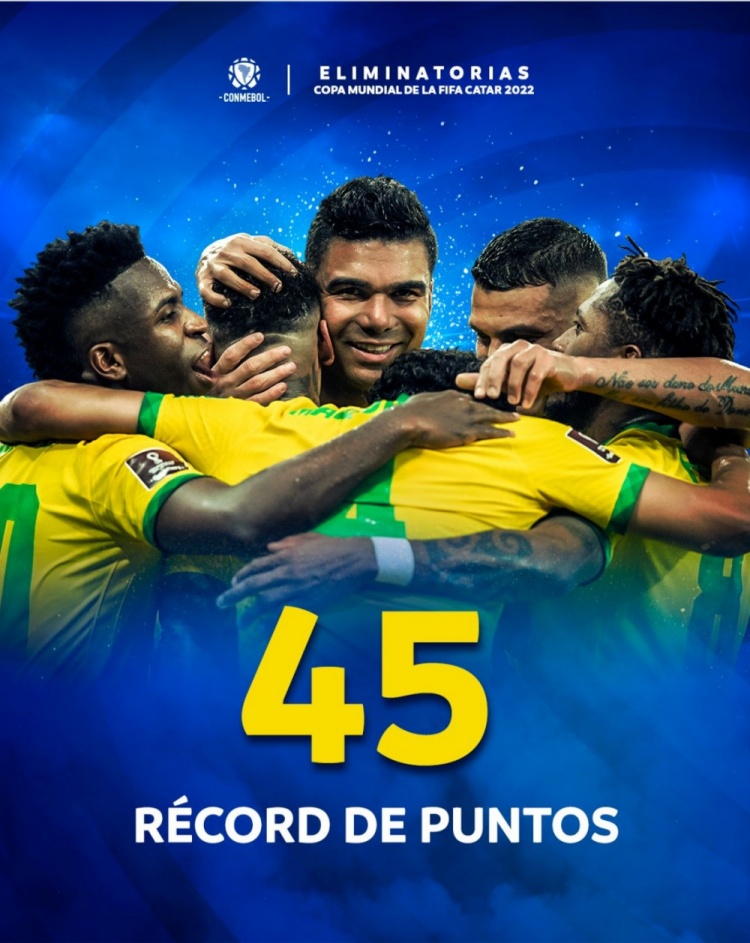 2014世界杯预选赛南美历届积分(巴西积45分创造南美世预赛积分纪录，阿根廷积39分排名历史第4)