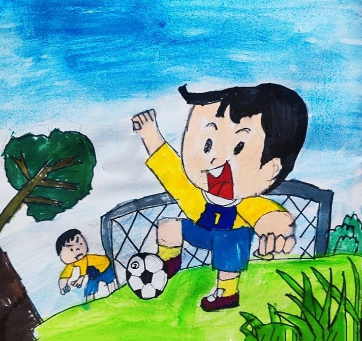 足球少年(奔流少年·美术室丨《足球少年》)