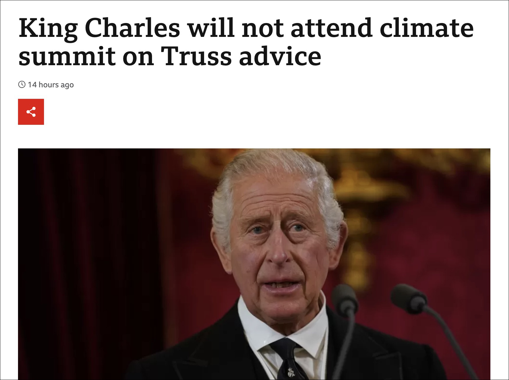 来自英格兰著名记者查尔斯的报道(刚继位就吃瘪?查尔斯想去气候大会，被首相拦住)
